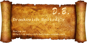 Draskovich Belizár névjegykártya